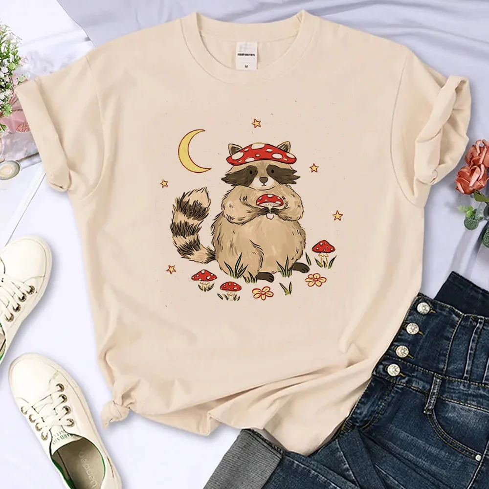 Camiseta de setas de algodón para mujer, camiseta de manga de diseñador, ropa de calle para niña