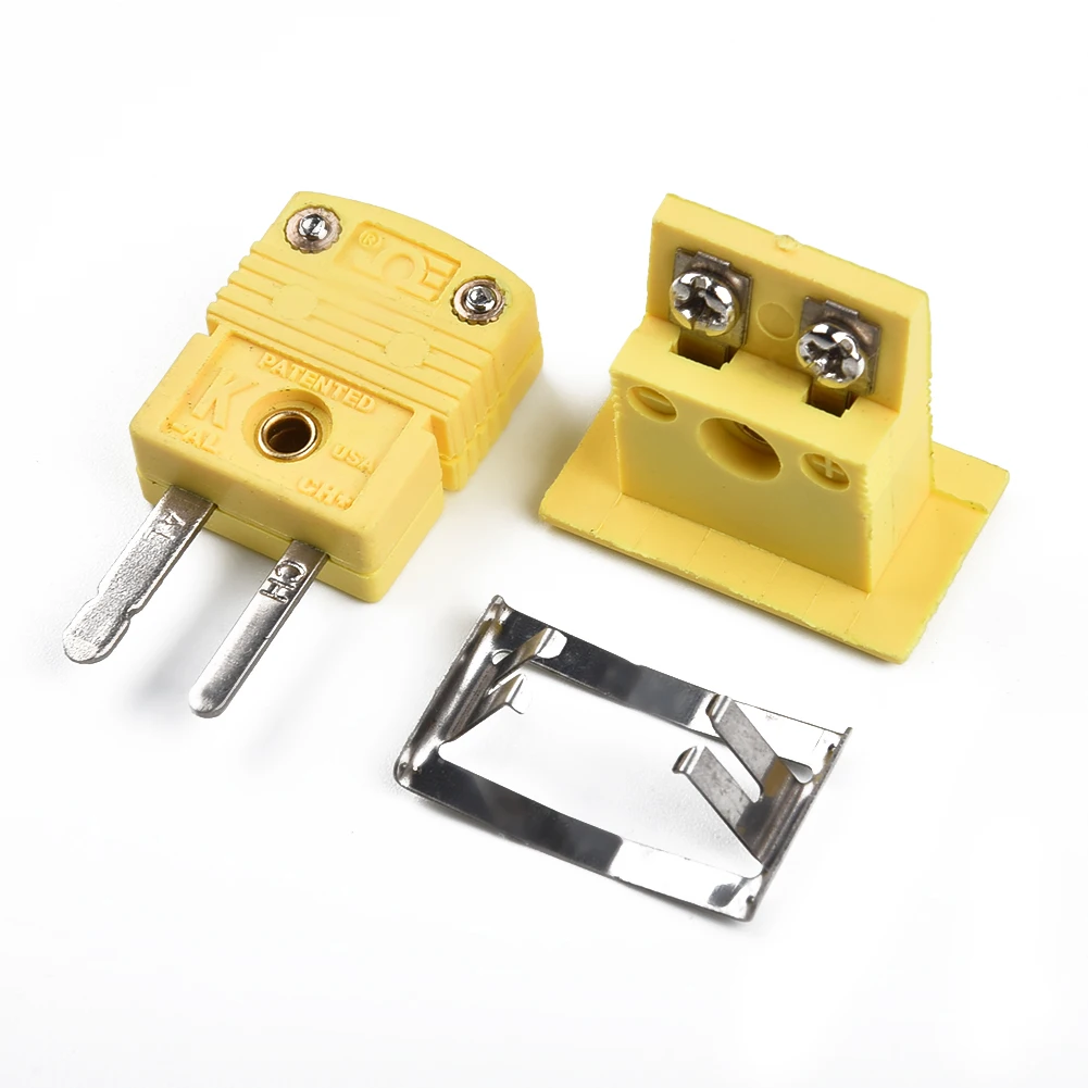 Panel Mount K Type Thermocouple Connector Set with Nylon Shell and Aluminum Alloy Pins for Sensor Applications