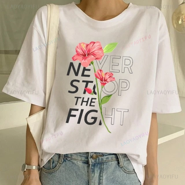 

Женская модная рубашка с цветочным принтом «любовь» и графическим принтом, подходит для повседневной уличной весенне-летней повседневной хлопковой футболки