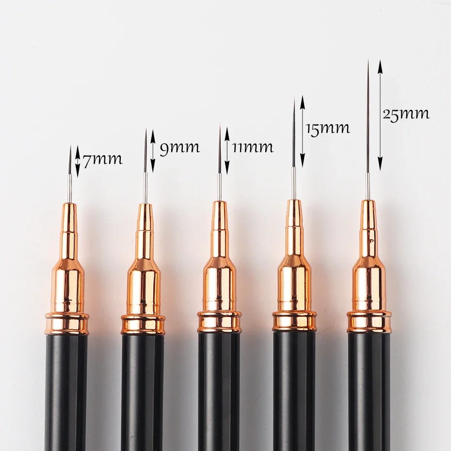 5개 네일 아트 라이너 브러쉬 세트 UV 젤 네일 브러쉬 키트 스트라이프 라인 페인팅 드로잉 플라워 패턴 펜 전문가용 매니큐어 도구