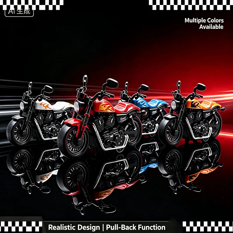 Pull Back Motorcycle Toy for Kids – Friction Powered Motorbike, Mini Bike Model, Children's Gift