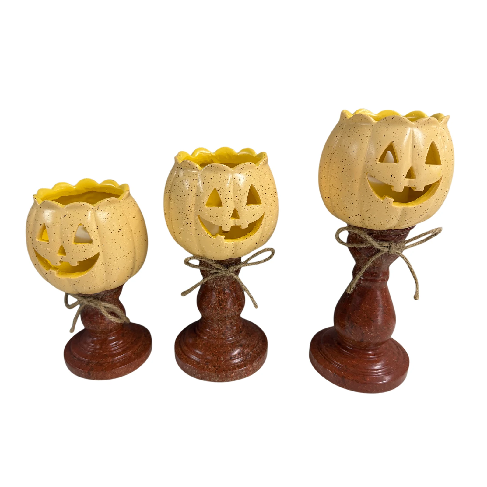 1/3Pcs Rustic White Pumpkins Tealight Candle Holders Halloween Pumpkin Candle Holder Farmhouse Halloween Tea Light Candleholder