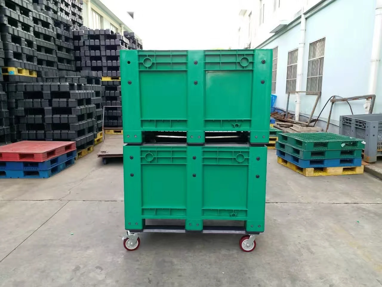 Large Stackable Plastic Pallet Box | Solid Wall Storage Container
