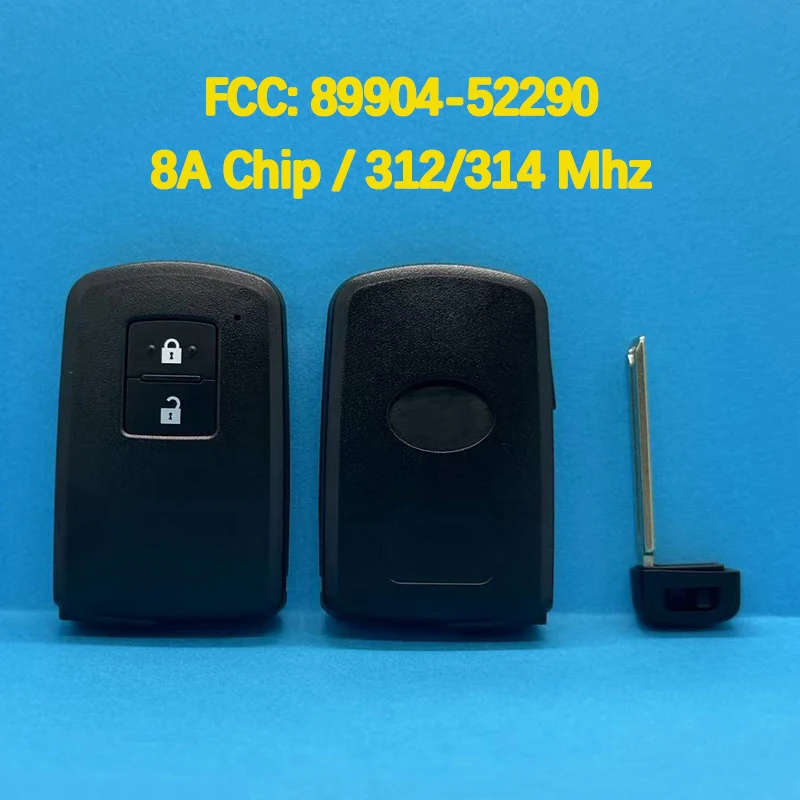 

CN007296 Aftermarket 2-кнопочный смарт-ключ дистанционного управления 8A чип 312/314 МГц FCC 89904-52290 HYQ14FBA для Toyota Prius RAV4 2012-2019