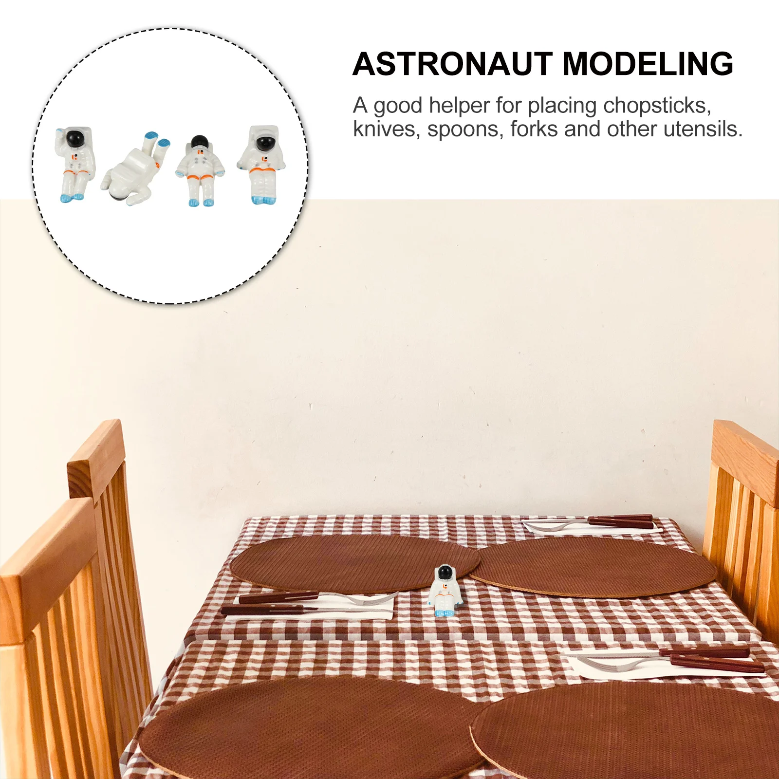 

4Pcs Ceramic Spaceman Chopsticks Holding Rack Safe Flatware Storage for Kitchen Dining Room Chopsticks Holder