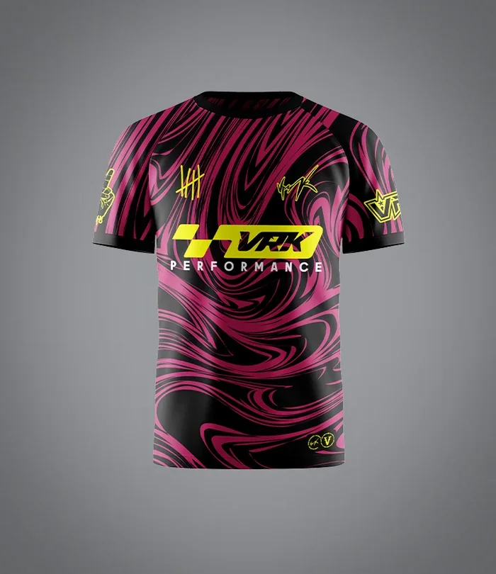 Pink Swirl VRK Soccer Jersey Quick Dry Breathable Sport Tee Men Street Football Training Athletic Summer