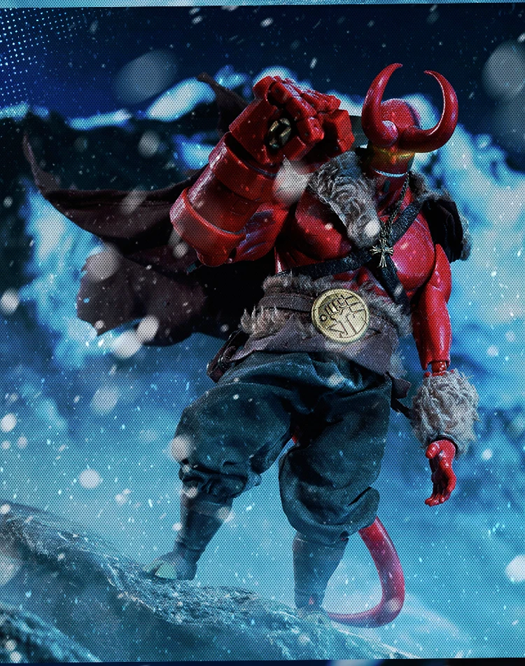 【Only Clothes Set】1/12 Scale Hellboy Vintage Set Fur Cloak Waist Band Cloth Pants for 7in Action Figure Body Model Toys DIY