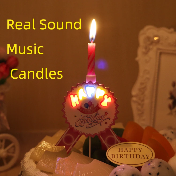 Geburtstagskerzen, Kuchenaufsatz, echter Klang, Musik, leuchtende Kerze für Kinder, alles Gute zum 1. Geburtstag, Partyzubehör, Junge, Mädchen, Jahre alt, Dekoration – Detail 4