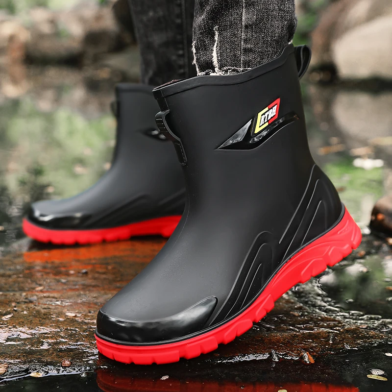 

2026 New Men's Waterproof Rubber Rain Boots | Anti-Slip Wear-Resistant Outdoor Work Fishing Wading Shoes