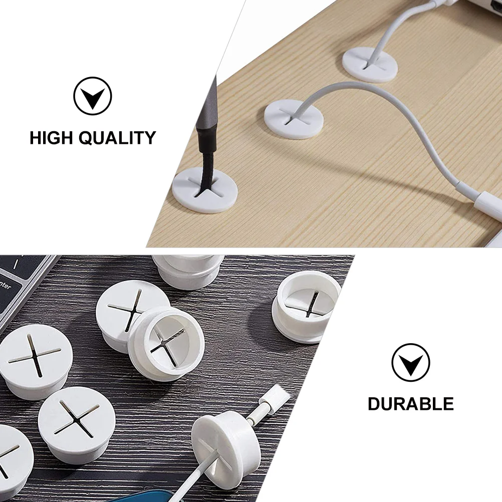 Couvercle de trou de câble en silicone, œillet, meubles, rondelle, bureau, évaluation, support en caoutchouc, 15 pièces