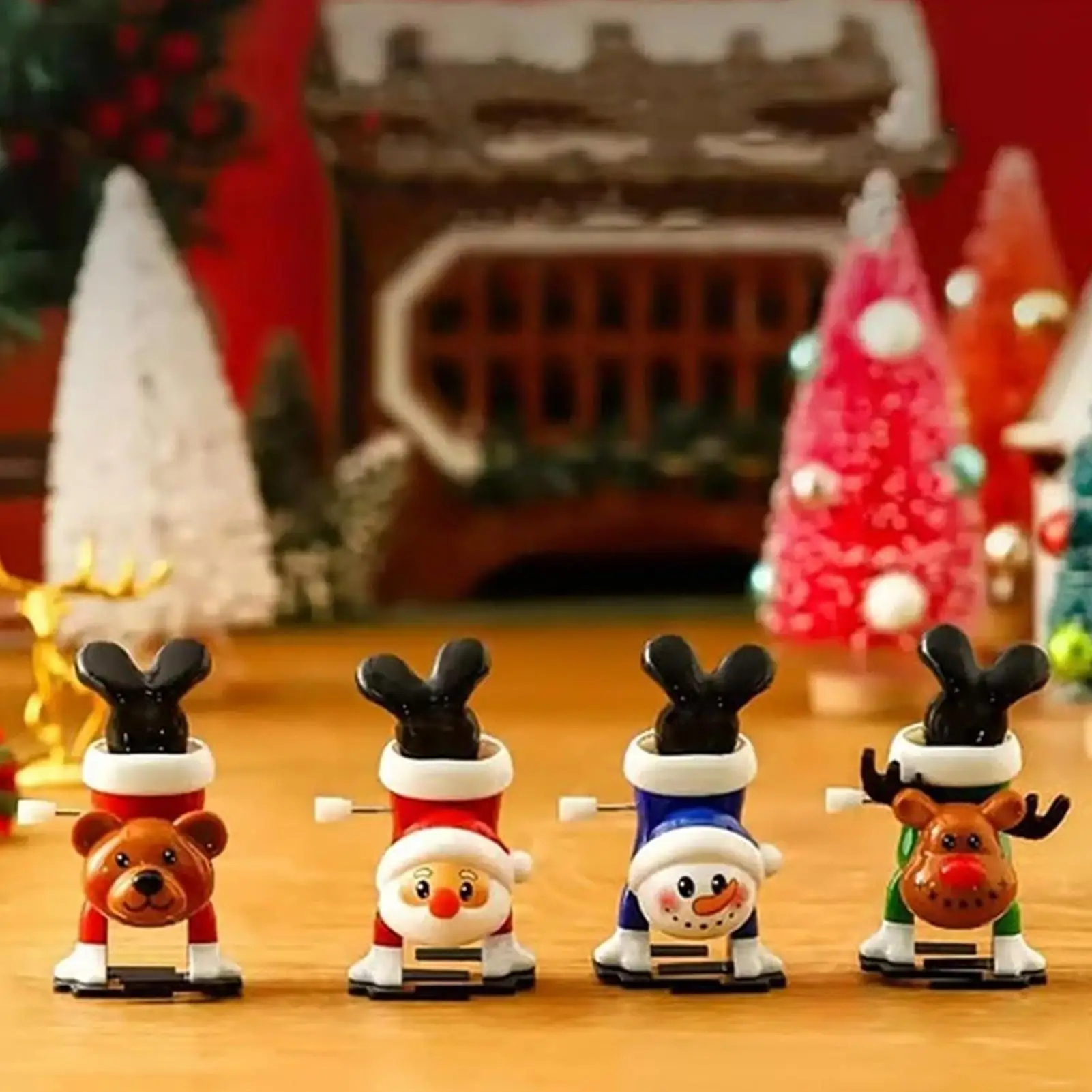 Jouets de noël à remonter, 12 pièces, jouets de marche à horloge, ensemble de renne du père noël, cadeaux de fête pour enfants, garçons et filles, cadeau de classe pour tout-petits