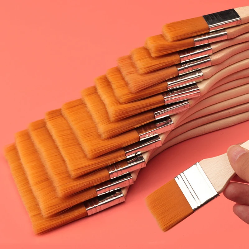 12pcs Nylon Paint Brushes Large Area Paint Brushes Oil Painting Stains Household Chips Varnishes Glue and Plaster Cleaning Tools