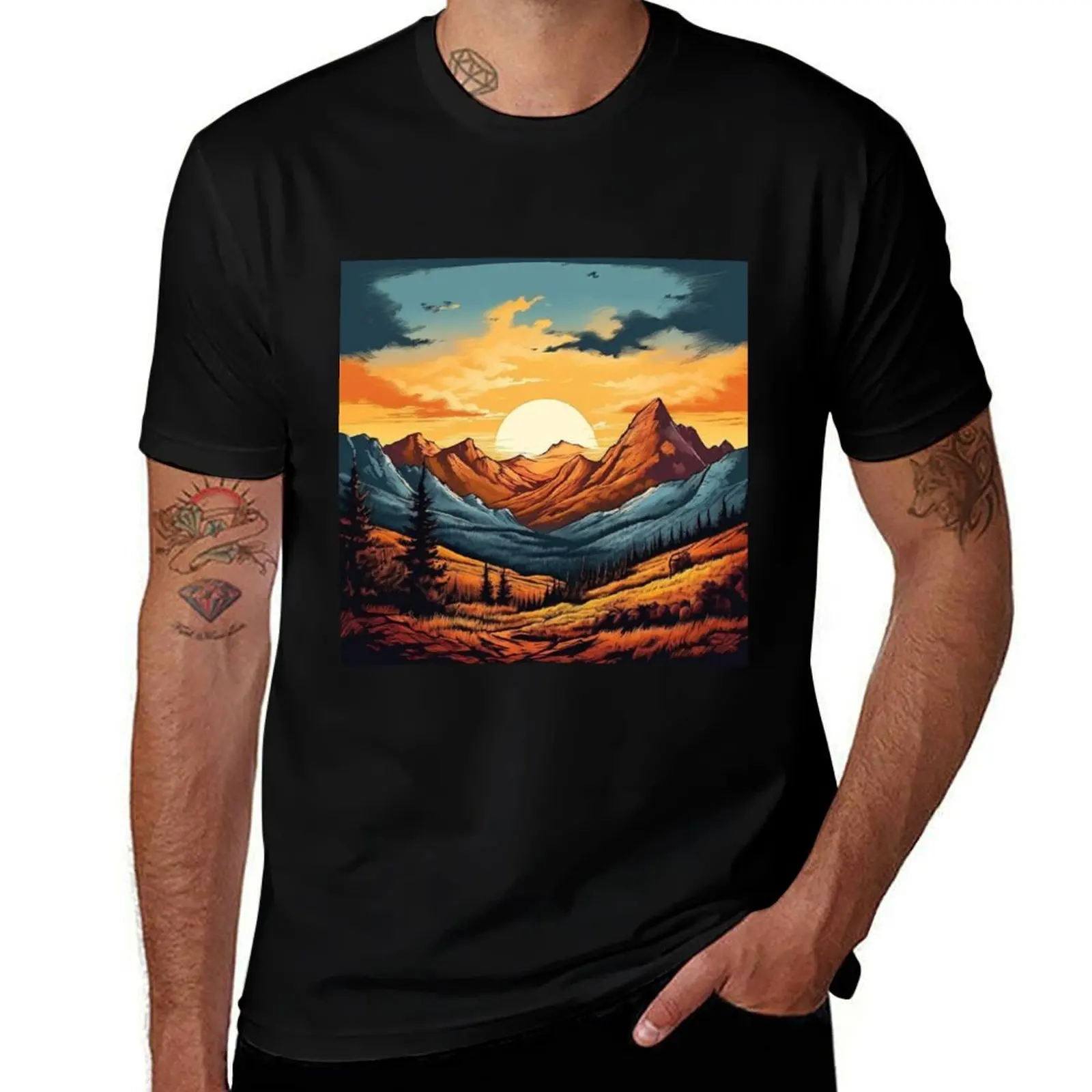 

Digital Art Sunset T-Shirt cotton t shirt man cotton t shirt pack T-Shirt