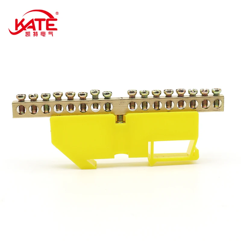 DIN Rail Terminal Block 6*9mm Ground Bar 6/8/10/12/14/16 Hole Power Distribution Box Neutral Terminal Block Electrical Connector