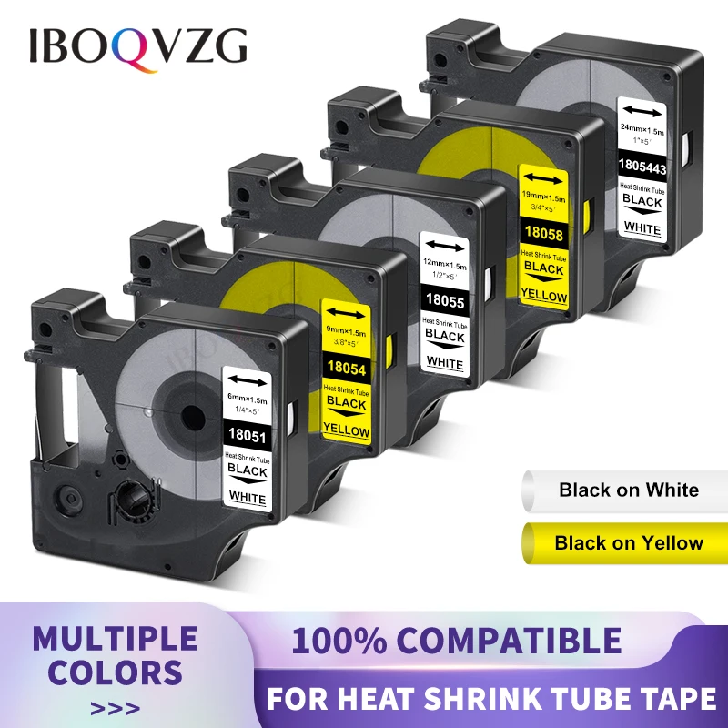 

IBOQVZG Compatible for Dymo Rhino Heat Shrink Tube Tape 18051 18052 18053 18054 18055 18056 18057 18058 for Dymo Rhino 4200