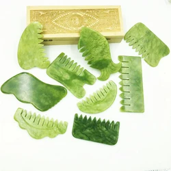 Natural Cuiyu Scraping Jade Stone Massager Tools Guasha Board Gouache Scraper Body Acupuncture Spa Various Shapes Gua Sha