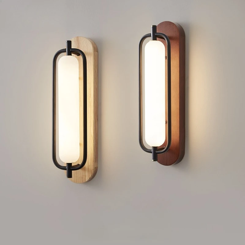 

Hotel room bedside wall lamp, aisle solid wood bedroom bedside wall lamp