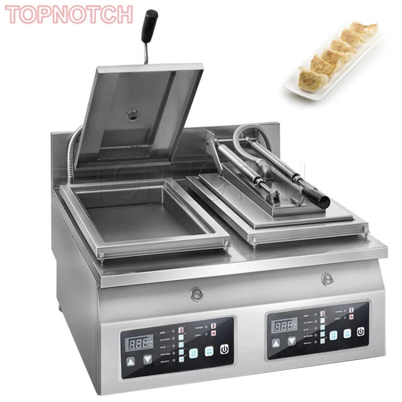 Double Head Fried Dumpling Machine Stainless Steel Dumpling Fryer Automatic Electric Gyoza Making Machine