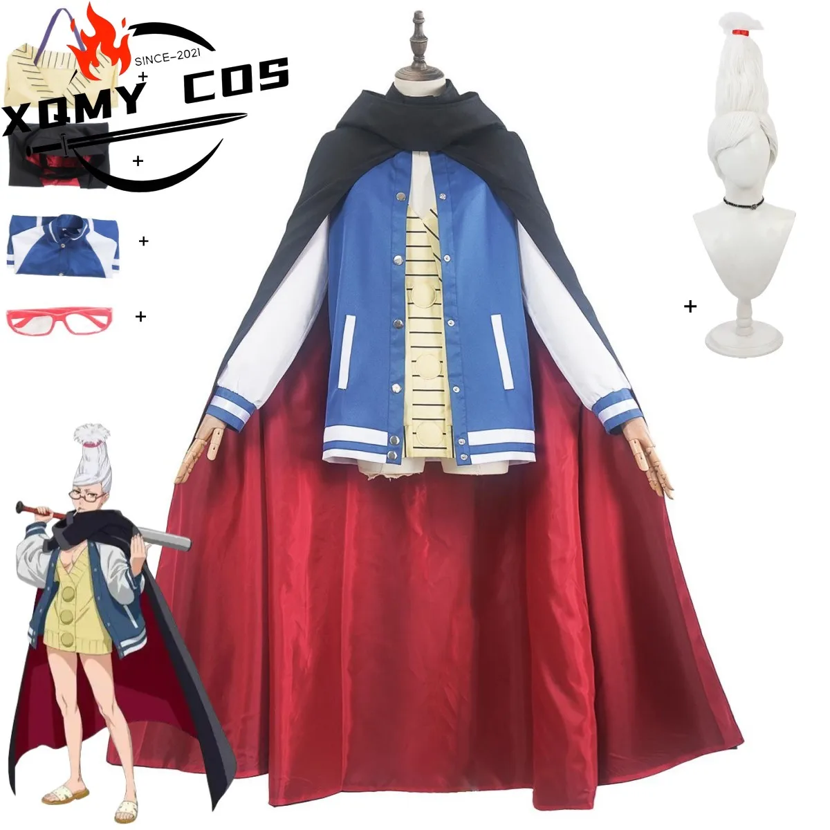 

XQAnime Dan Da Dan Ayase Seiko Cosplay Costume Dandadan Cloak Baseball Jacket Uniform Adult Wig Woman Sexy Carnival Party Suit