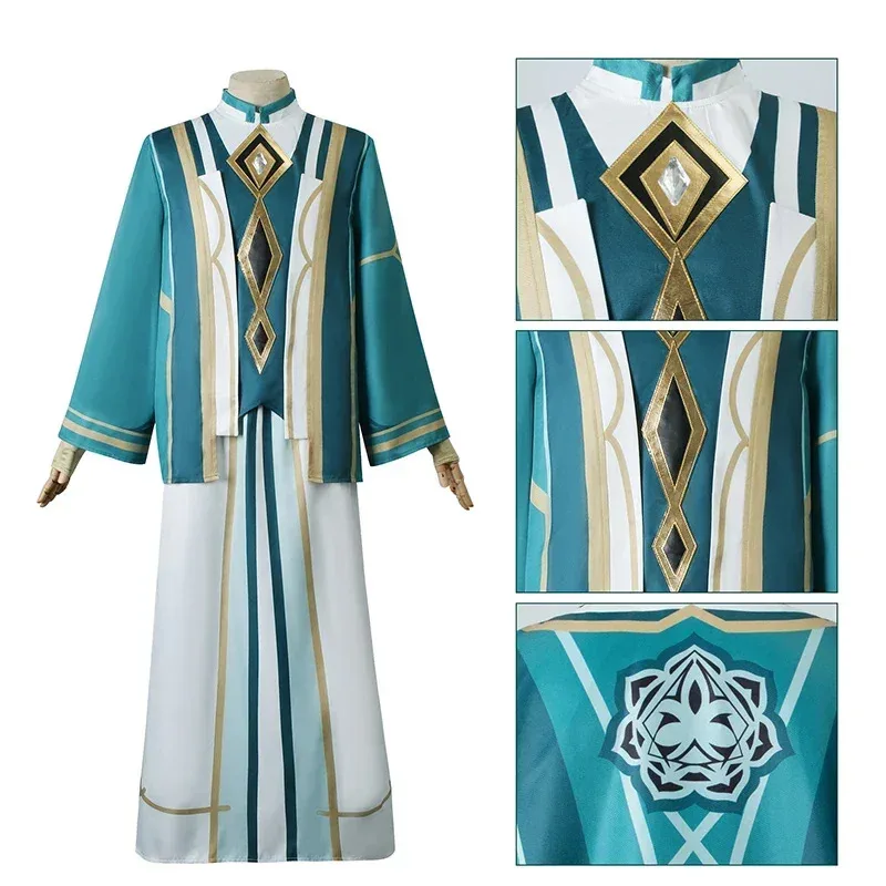 CyThe Akademiya أزياء تنكرية تأثير كرنفال موحدة شعر مستعار أنيمي أزياء الهالوين لعبة الرجال