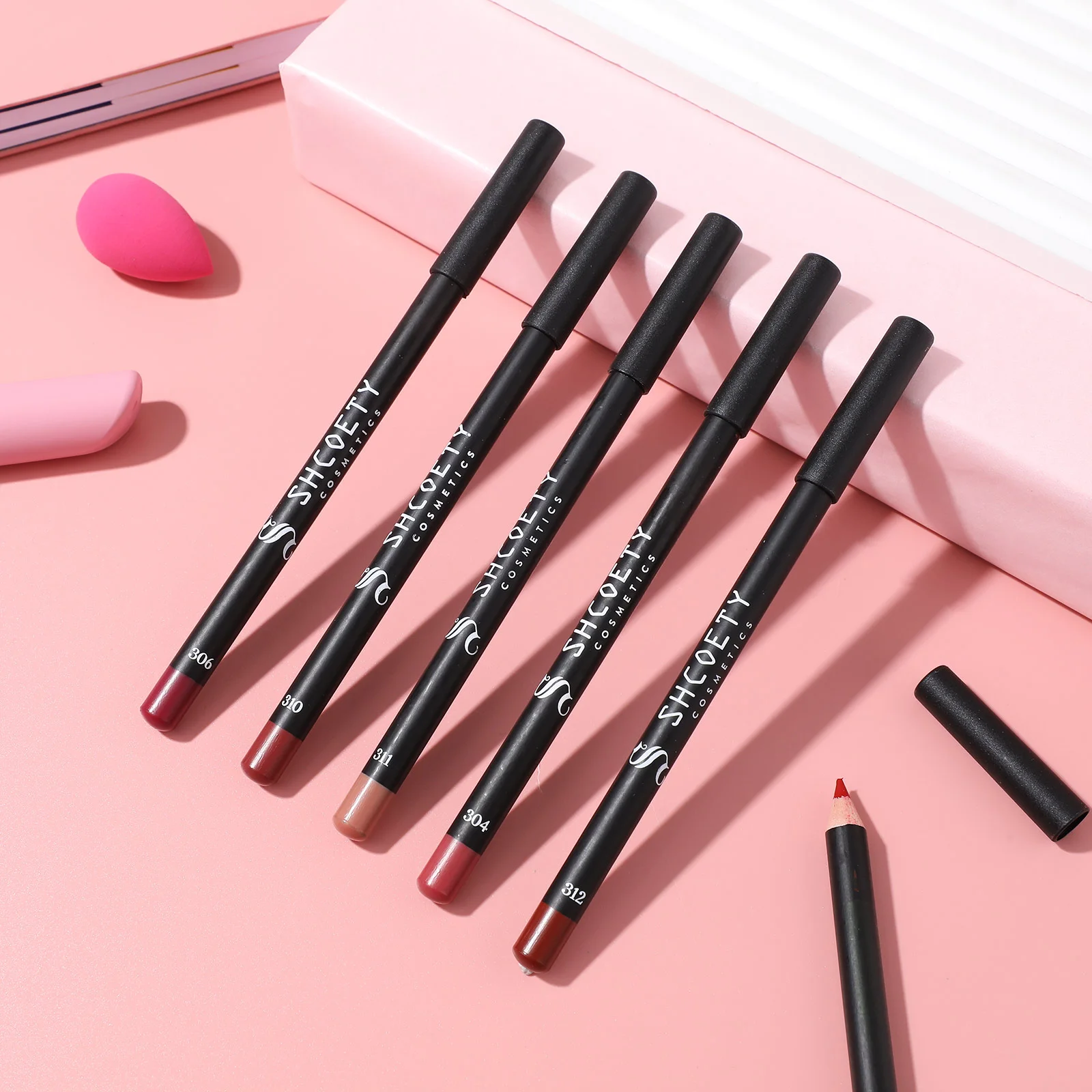 Lip Liner Shaping Pencil ดินสอกันน้ําลิปสติกอายไลเนอร์สีน้ําตาลแต่งหน้าชุด