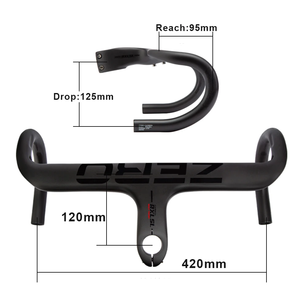 RXL SL Carbon Fahrradlenker 1-1/8" Integrierte Road Drop Bar 400/420/440mm UD Matte Fahrrad Radfahren Lenker