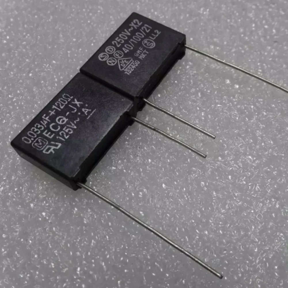 10pcs/lot 0.033uf+120 Ω 33nf+120R 125vac 250vac J Surge Suppressor ECQ-JX Arc Extinguisher film capacitor