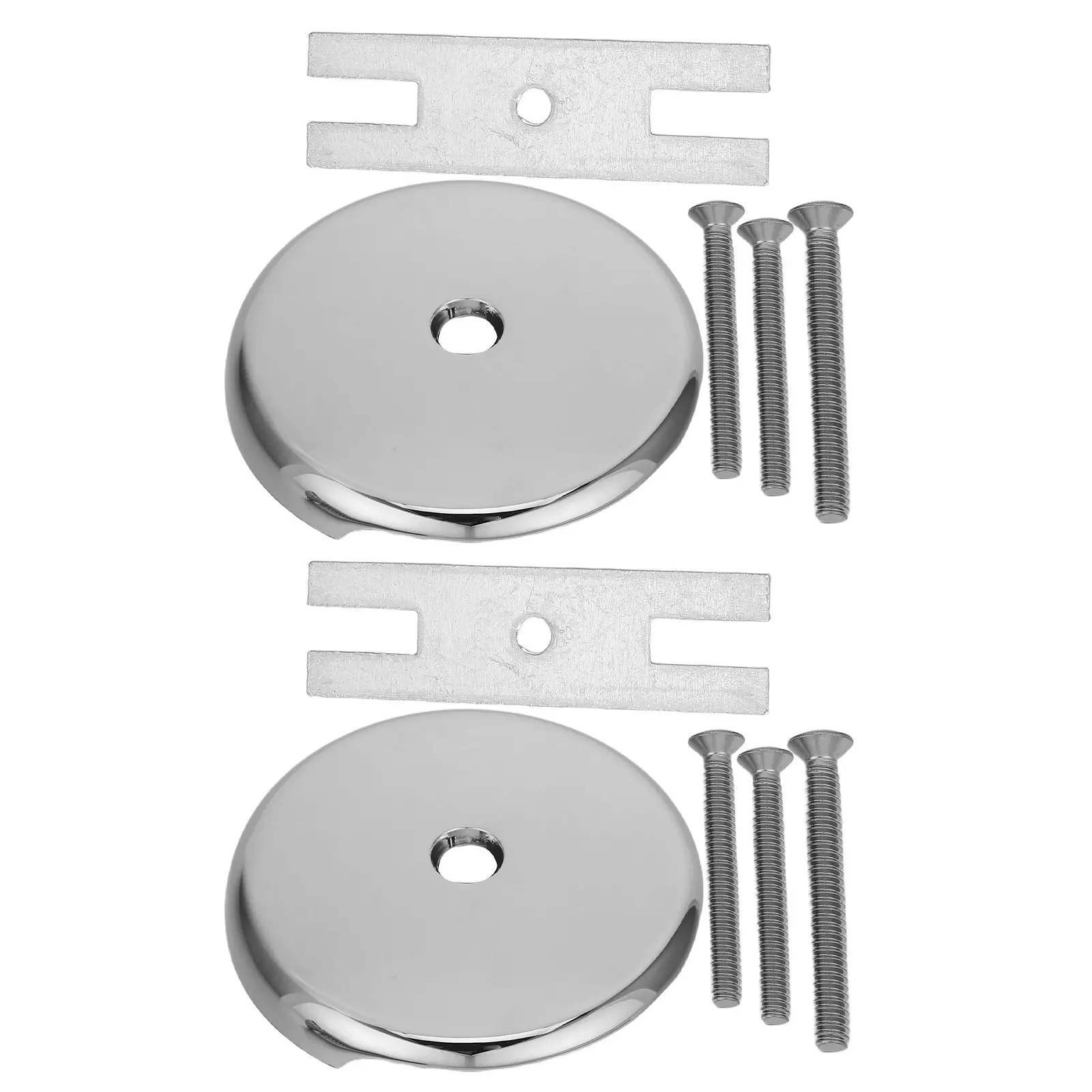 2Set Bath Tub Drain Overflow Cover One Hole Kit Secure Seal Bathtub Stopper Replacement Face Plate Bathroom Use