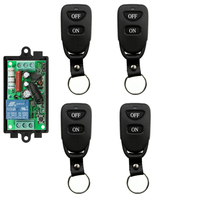Wireless Remote Control Light Switch AC220V 1CH 10A Relay Output Radio Receiver Module+Belt buckle Transmitter garage door lamp