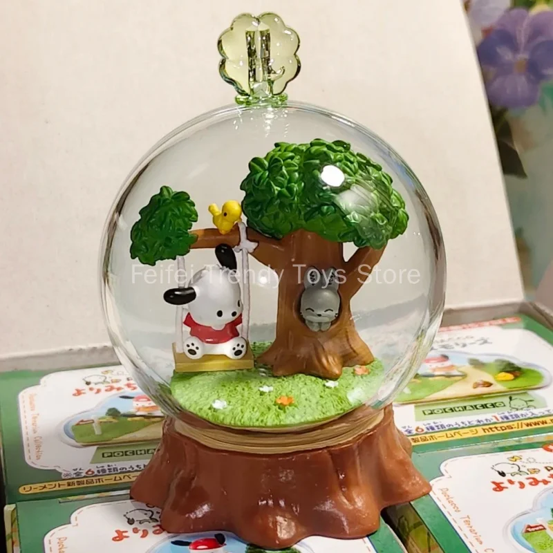 

Re-Ment Pochacco Terrarium Micro Landscape Crystal Ball Shaped Bottle Figurine Desktop Decorative Ornament Collectible toys