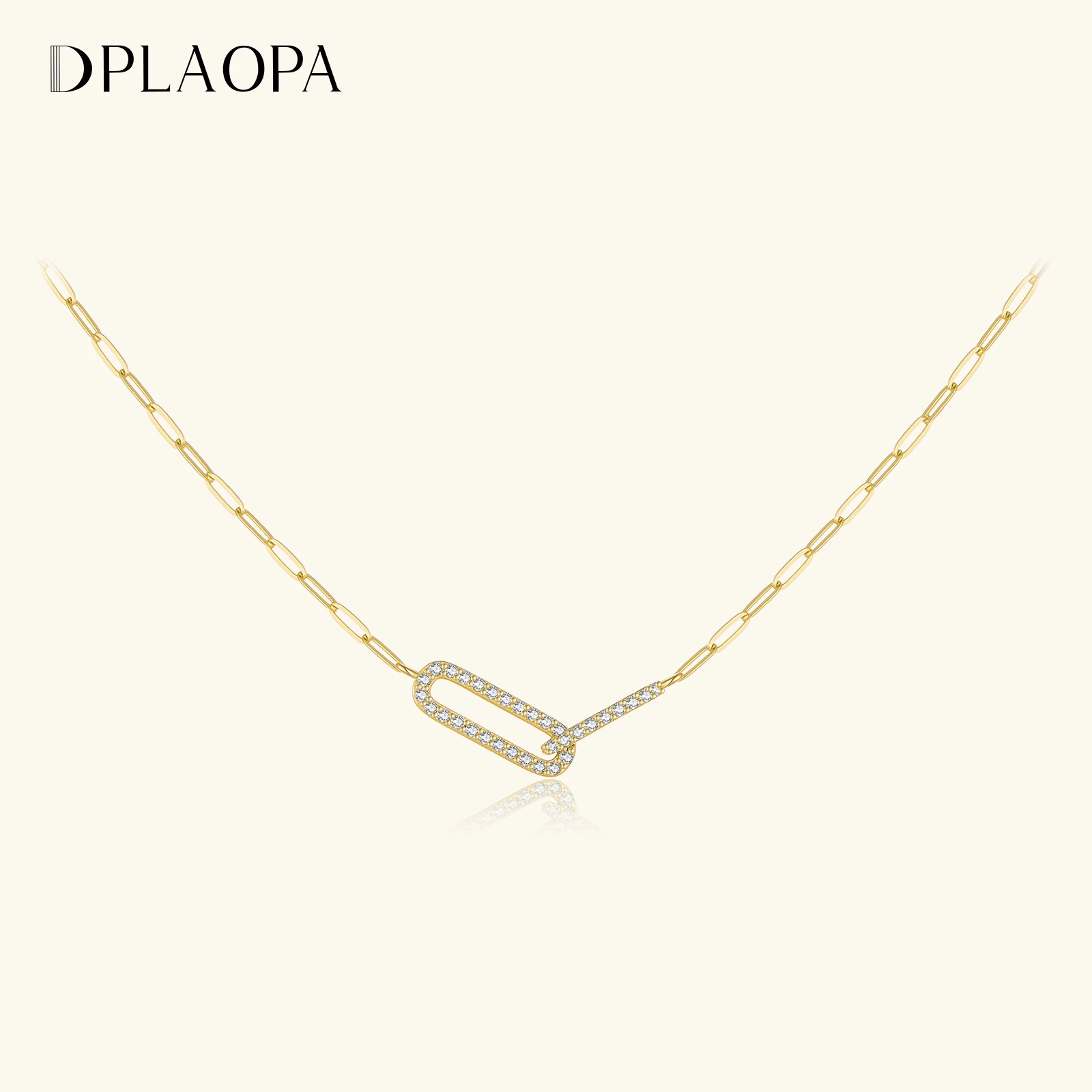 ANDYWEN 925 Sterling Silver Geometric Paperclip Interlock Pendant Zircon Horoscope Necklace Modern Casual Necklace Women Jewelry