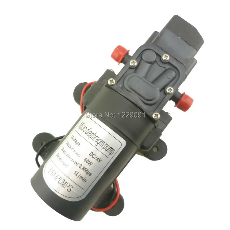 DC 12v 24v 60W 5L/min mini elektryczna pompa wodna wysokociśnieniowa samozasysająca pompa membranowa w sprayu