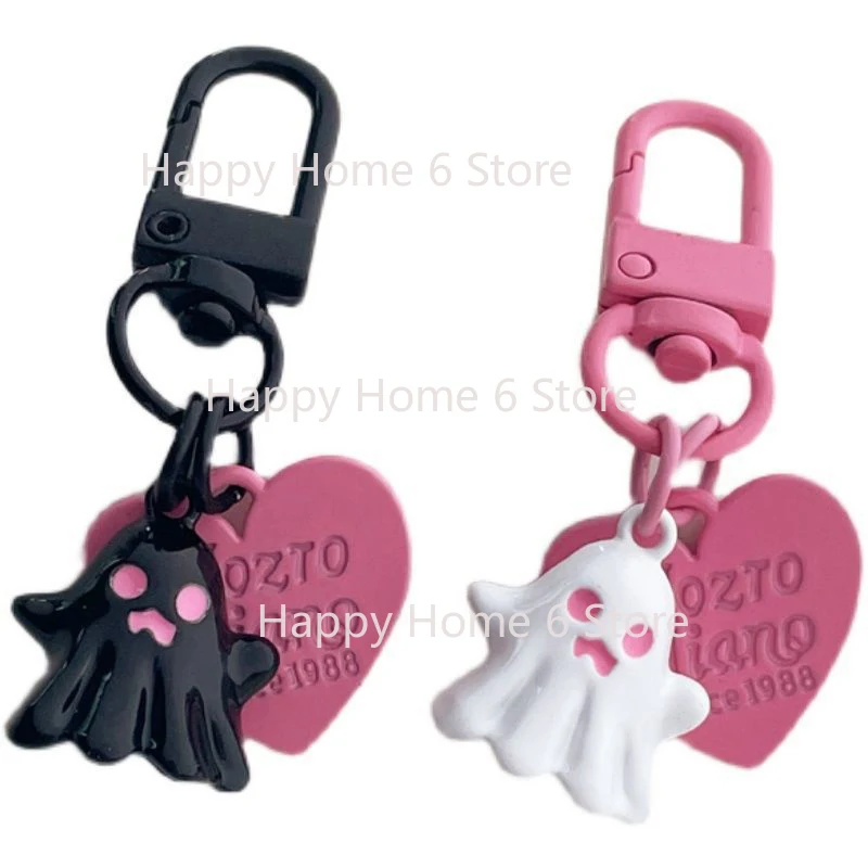 

Little Ghost Keychain Halloween Ornaments Ghost Love Pendant Keyring Fashion Phone Charms Car Key Accessories For Friends Gifts