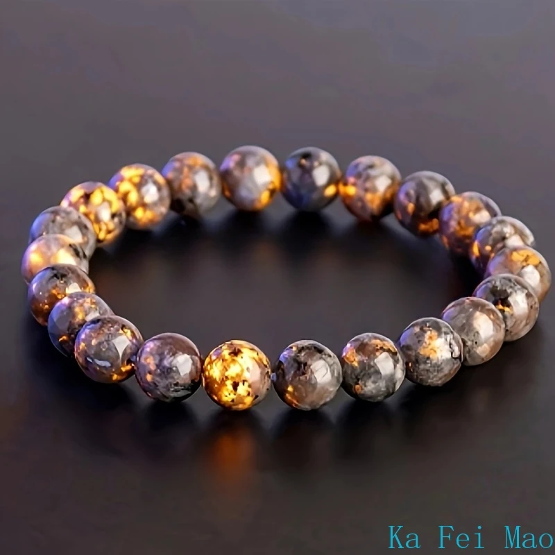 1pcNatural Flamme Stein Perlen Armband Männer Frauen Leistungsstarke Chakra Yooperlite Feuer Stein Energie Meditation Fengshui Armreif Schmuck