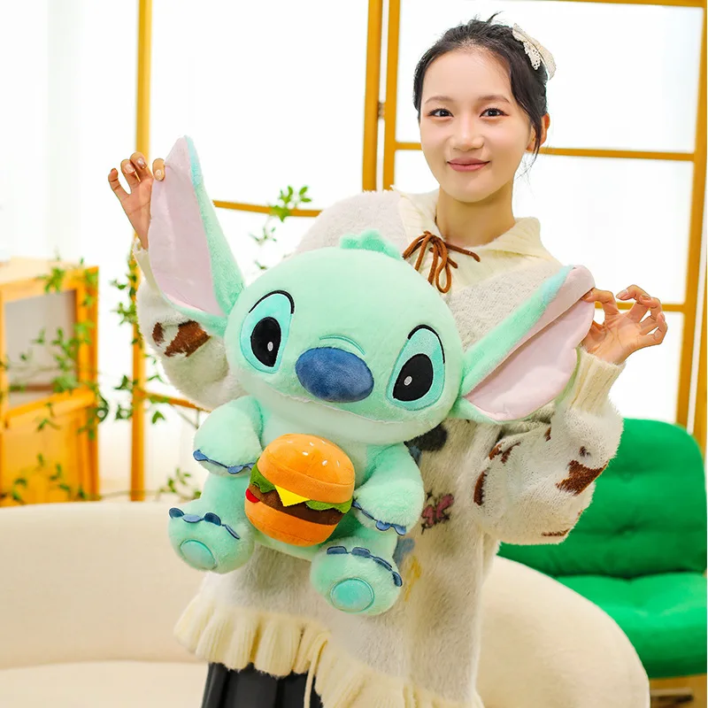 

Potdemiel Color Stitch Plush Doll Kawaii Creative Burger Stitch Sofa Bedroom Pillow Ins Korean Cartoon Anime Friend Gift