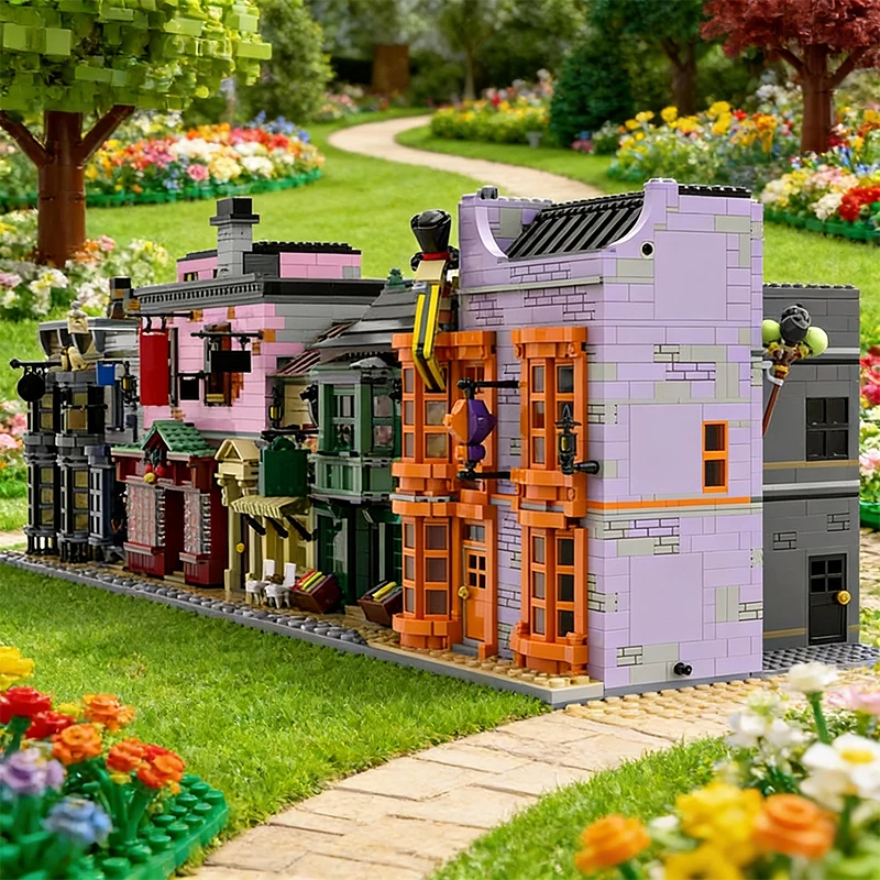 7455 PCS City Engineering Modular Diagon Alley MOC Customize Modular Building Block Creative Design DIY Boys Assembly Toy Gift
