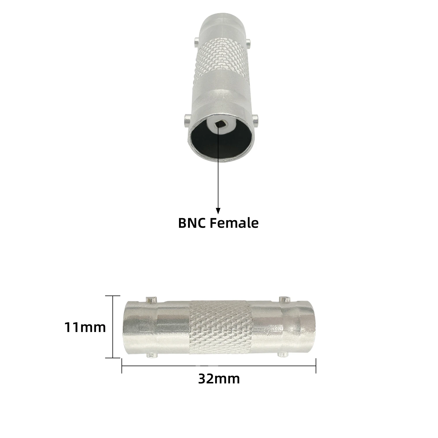 10pcs BNC Female to Female Pure Copper 75 Ohm Connectors for CCTV Video Surveillance Camera/DVR Coaxial Signal Transmission