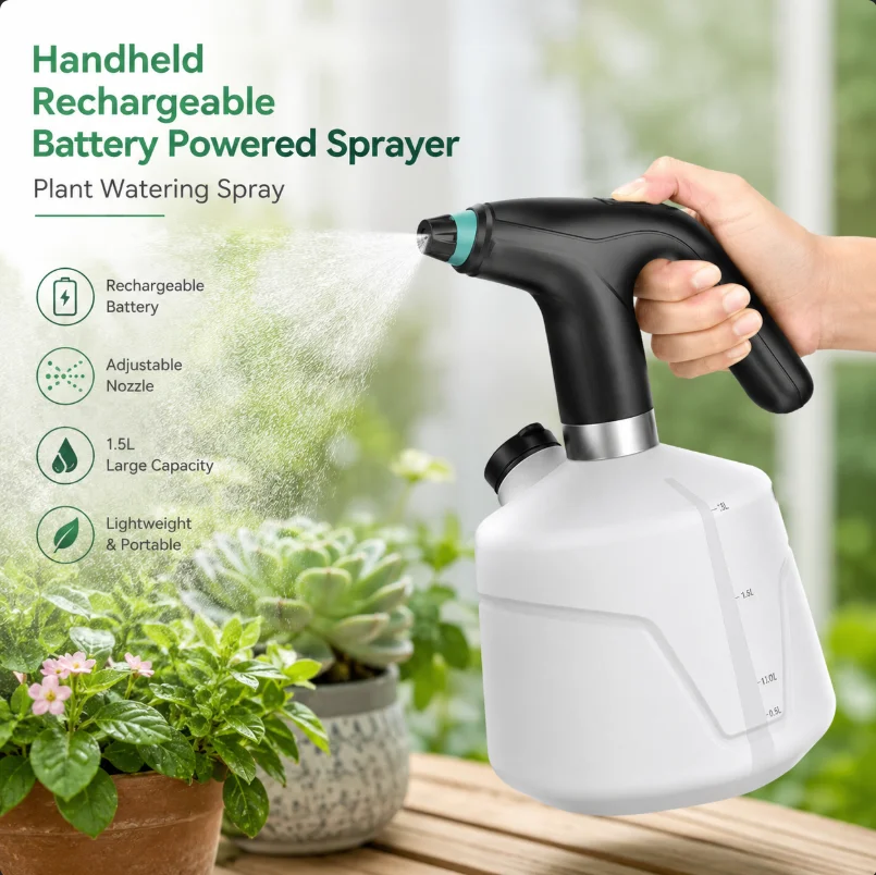 Electric Sprayer 0.6 gal-2 L Large Capacity Extension Pole Adjustable Mode Water Level Display Direct Sprayer USB Rechargeable