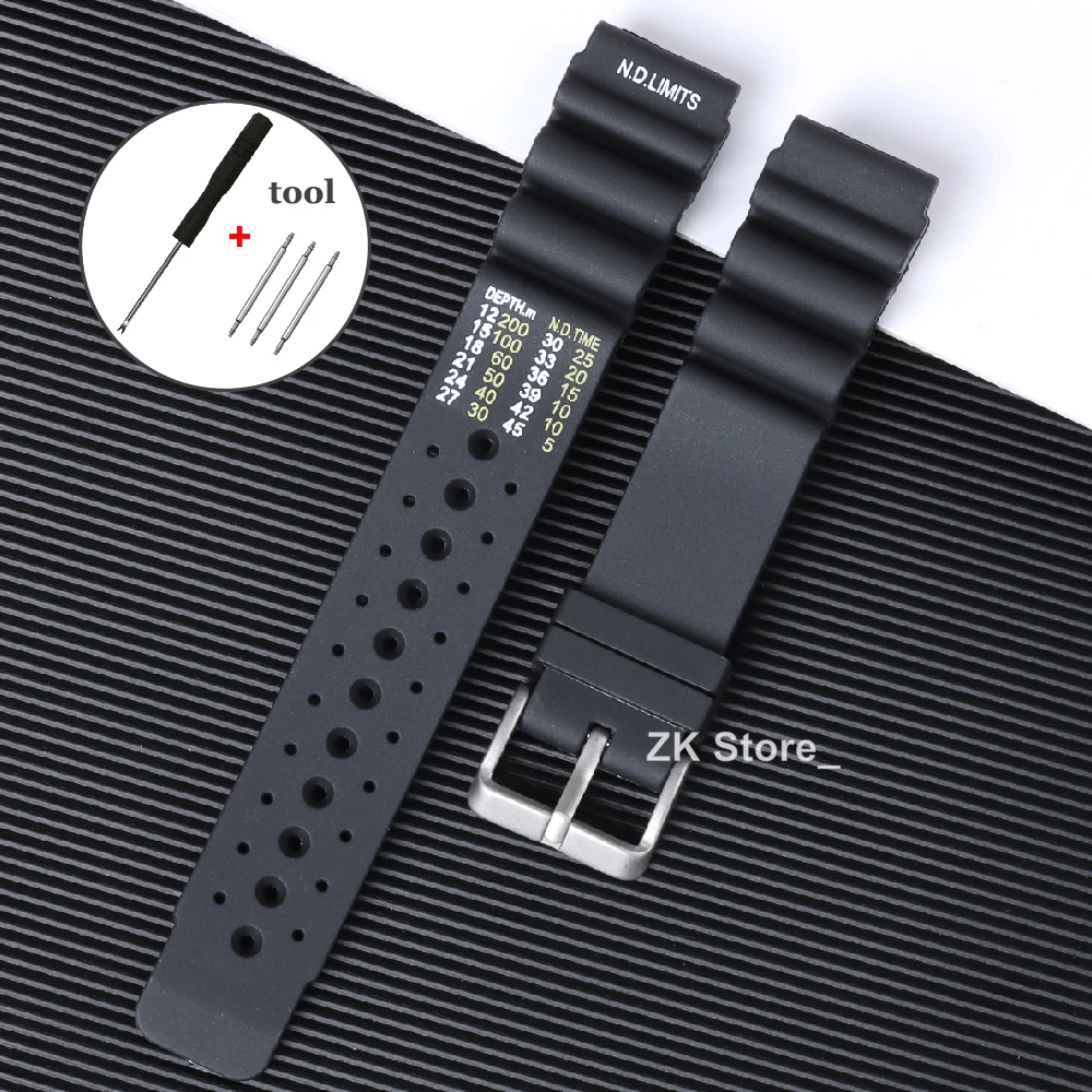 ND Limits Diver Rubber Silicone Strap 20mm 22mm 24mm Sport Watchband for Seiko for Citizen Promaster Diver Bracelet Belt