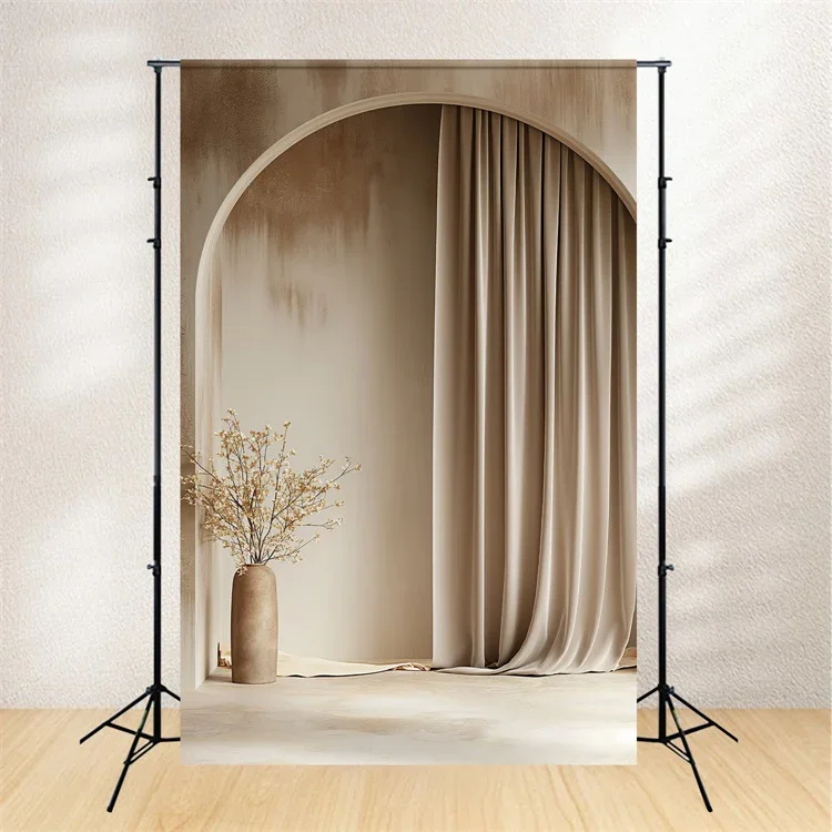 

Mehofond Indoor Bohemian Arch Door Curtain Backdrop Maternity Portrait Baby Shower Vintage Pampas Grass Window Decor Backdrop