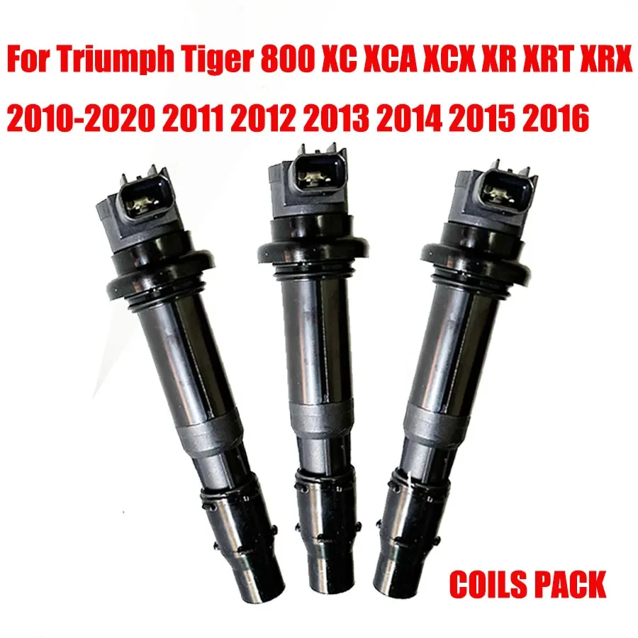 

For Triumph Tiger 800 XC XCA XCX XR XRT XRX 2010-2020 2011 2012 2013 2014 2015 2016 3Pcs Motorcycle Ignition Coil Spark Plug Cap