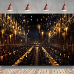 Magic Backdrop for Photography Dinning Photo Background for Hogwarts Theme Party Decorations Supplies for Bedroom