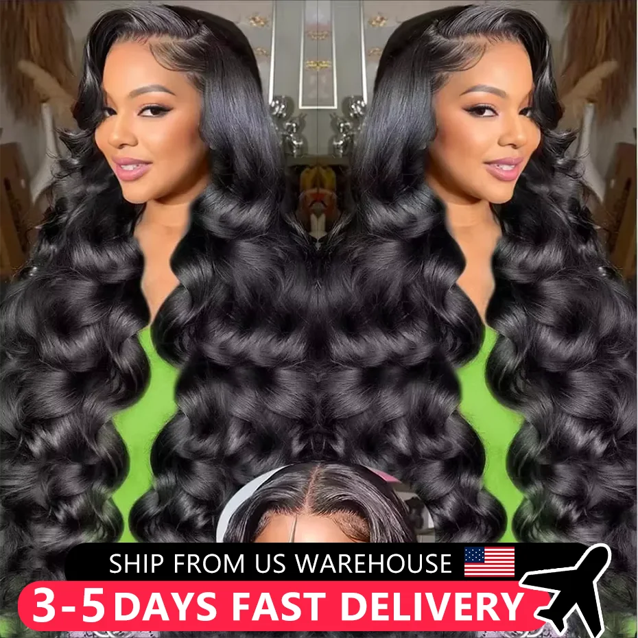 Body Wave Cur Wigs Human Hair Ready To Go Glueless Pre-Cut 6x4 5x5 Lace Closure Remy Lace Frontal Wig Curly Wave Pre Plucked