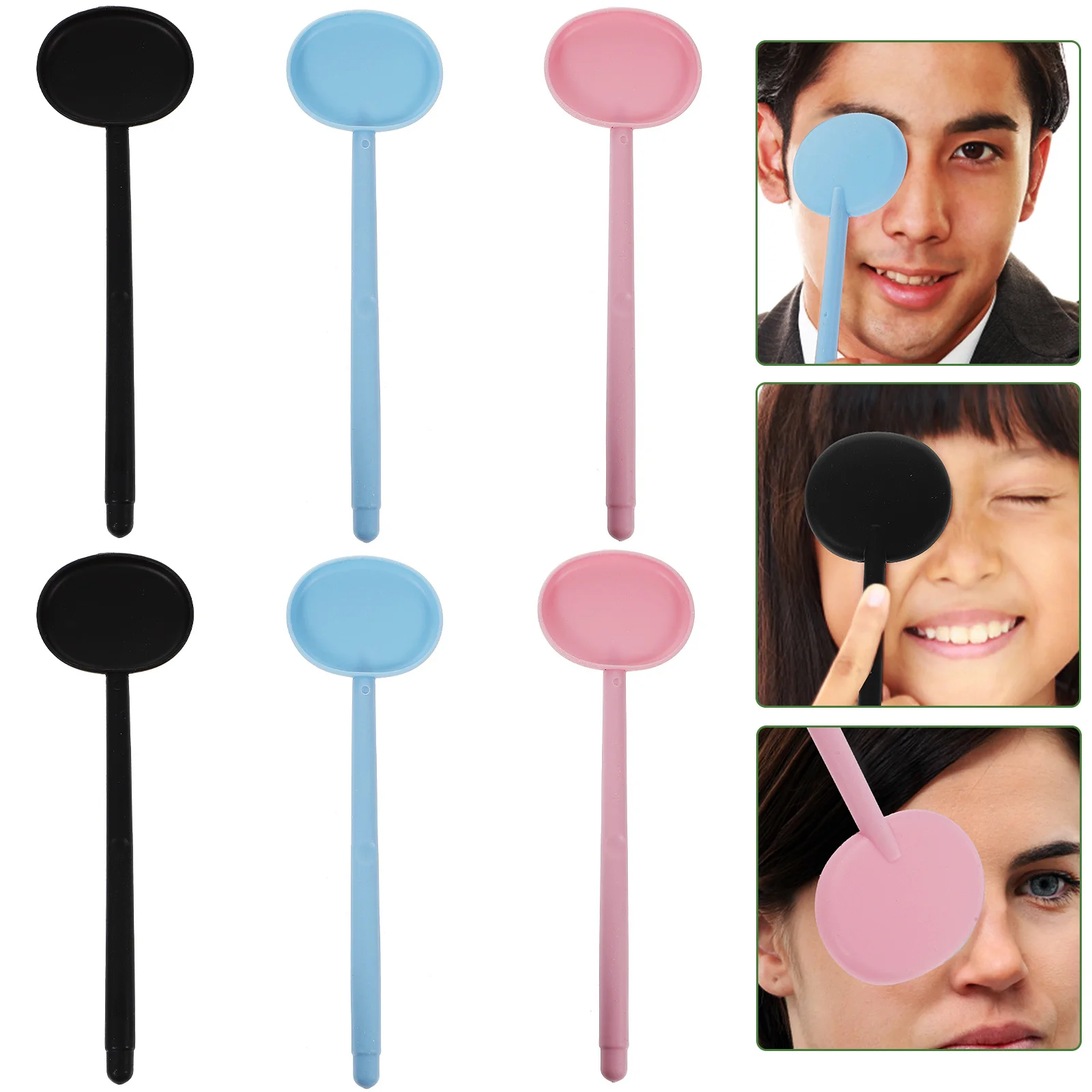 

6pcs Handheld Occluder Plastic Eye Occluder Set Non-Slip Handle For Eye Chart Exam Ophthalmic Test Tool For All Age Family