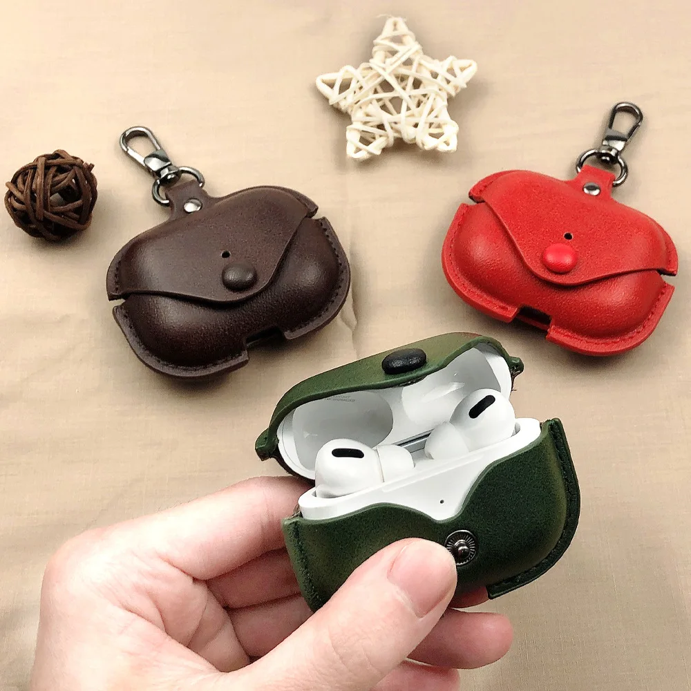 Retro Leather Case for AirPods Pro3 Business Earphone Cases for Apple AirPods Pro3 3rd Generation Cover earphone Shell with Hook - view 4