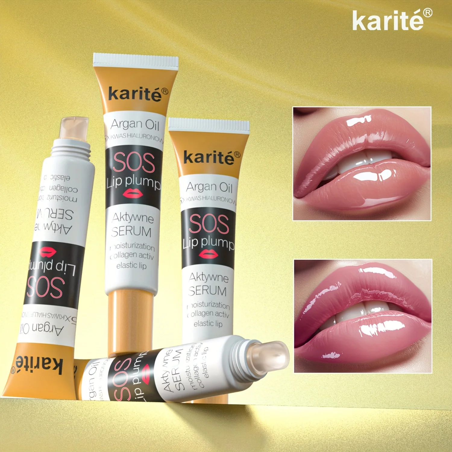 Marokkanisches Arganöl, pralleres Lippen-Make-up, feuchtigkeitsspendender Lippenbalsam, leuchtendes Öl, feuchtigkeitsspendender, transparenter, praller Lipgloss für die Lippenpflege, Kosmetik