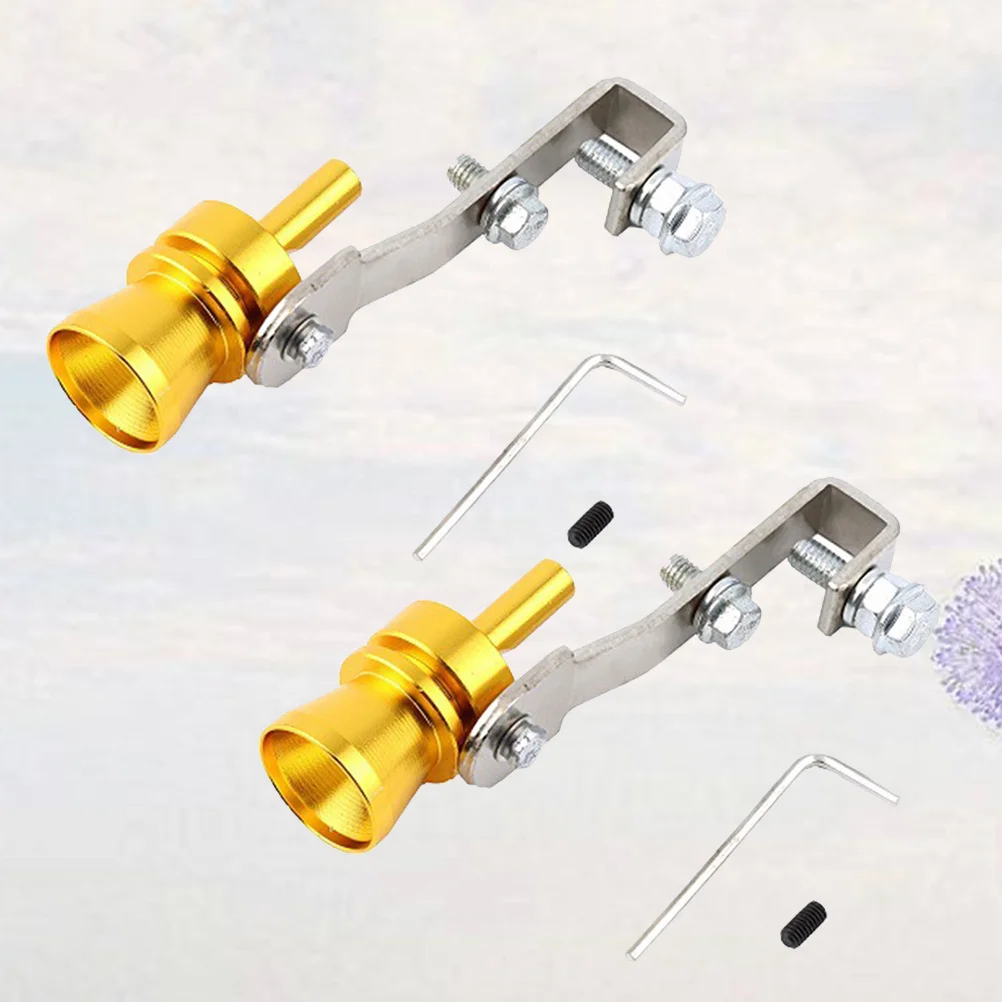 ท่อเสียงท่อไอเสีย 2 ชิ้น สีทอง ขนาด L ติดตั้งง่ายด้วยคลิปหนีบ ทนทาน เสียงดัง ตกแต่งรถยนต์ ของขวัญสุดพิเศษ