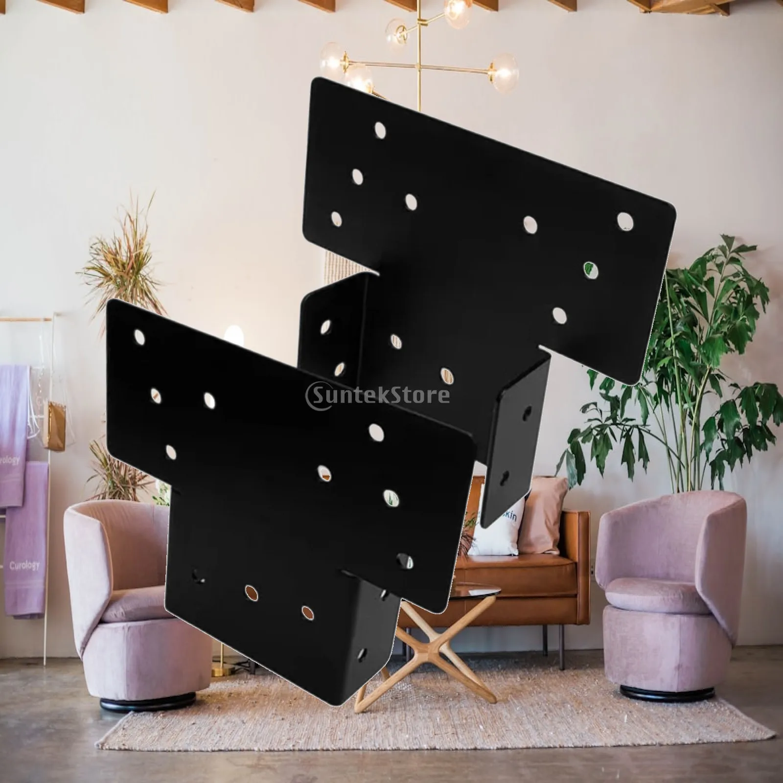 Professional Pergola Brackets T Shaped Adjustable for 4x4 Post Heavy Duty Steel Bracket for Patio Gazebo Wood Frame Easy Install