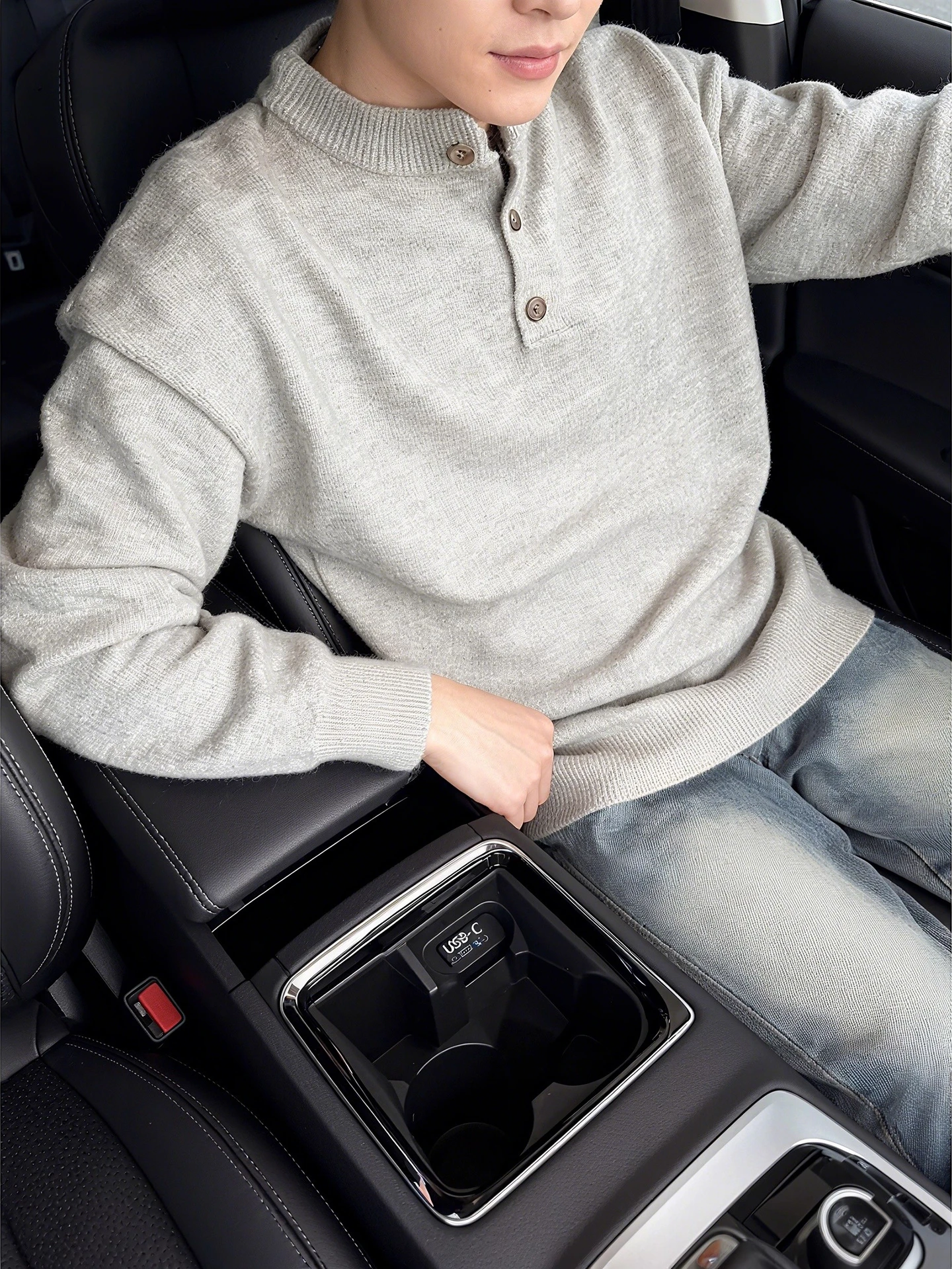 

Ay Вязаный воротник Генри irt, мужской осенне-зимний американский консервативный воротник, высокая чувствительность, внутренний матчевый бот, свитер...