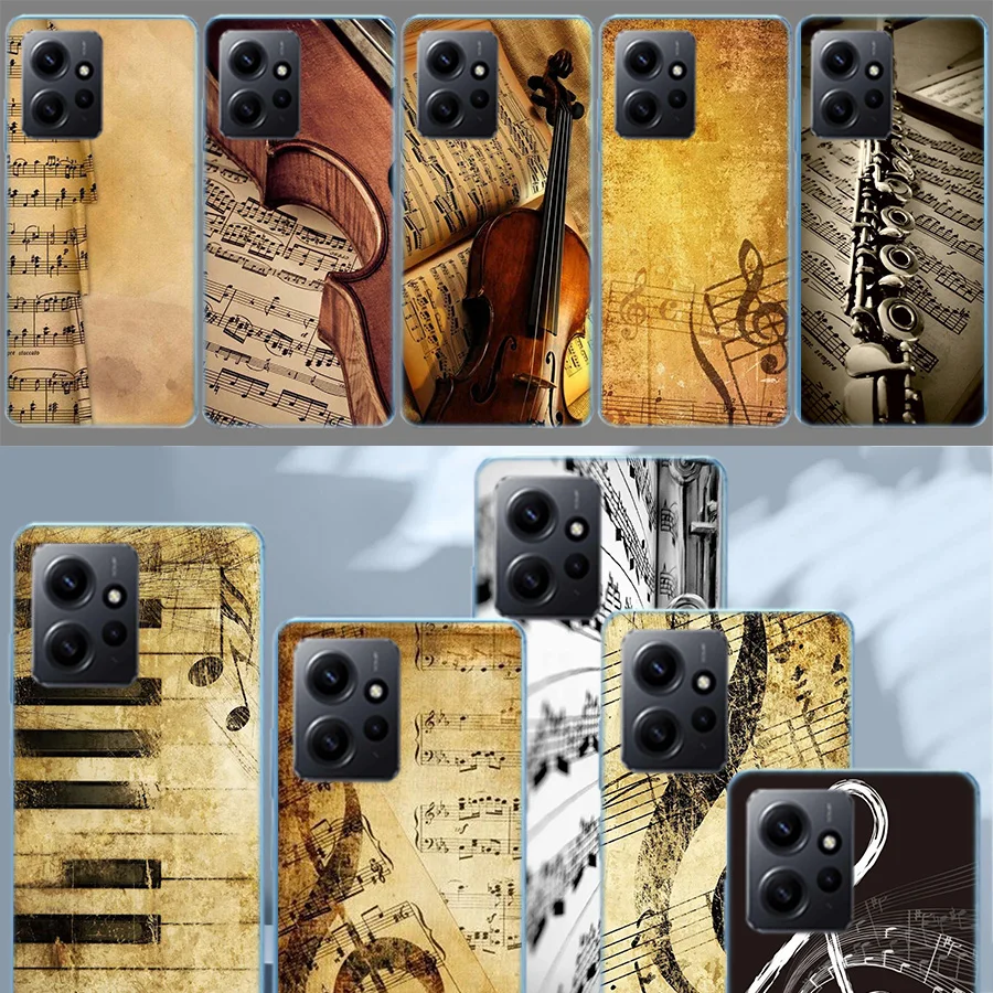 love Old Music Score Musical Case For Xiaomi Redmi Note 12 11 Pro Plus 12S 11E 11T 11S 10 10S Phone  9 9S 9T 8 8T Pro 7 6 5 Cove